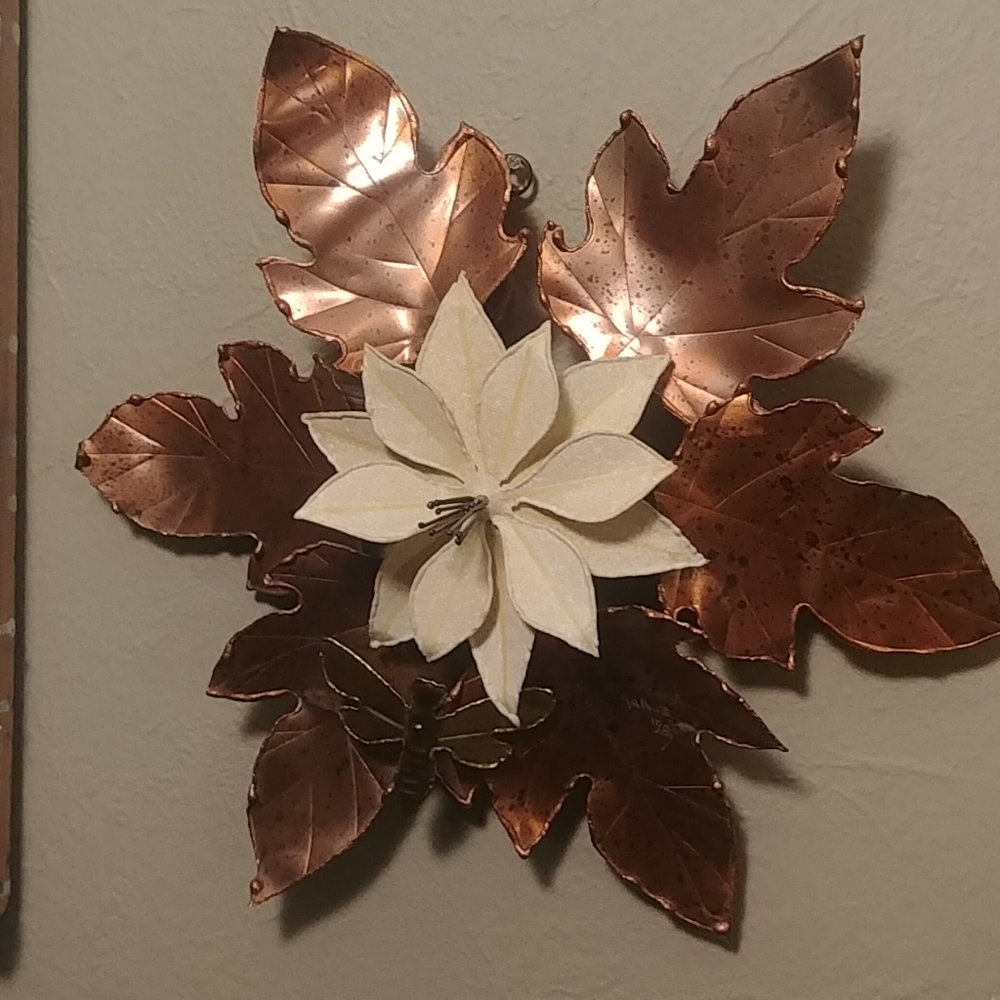 MCM Wall Decor Copper Leaves Floral Hanging